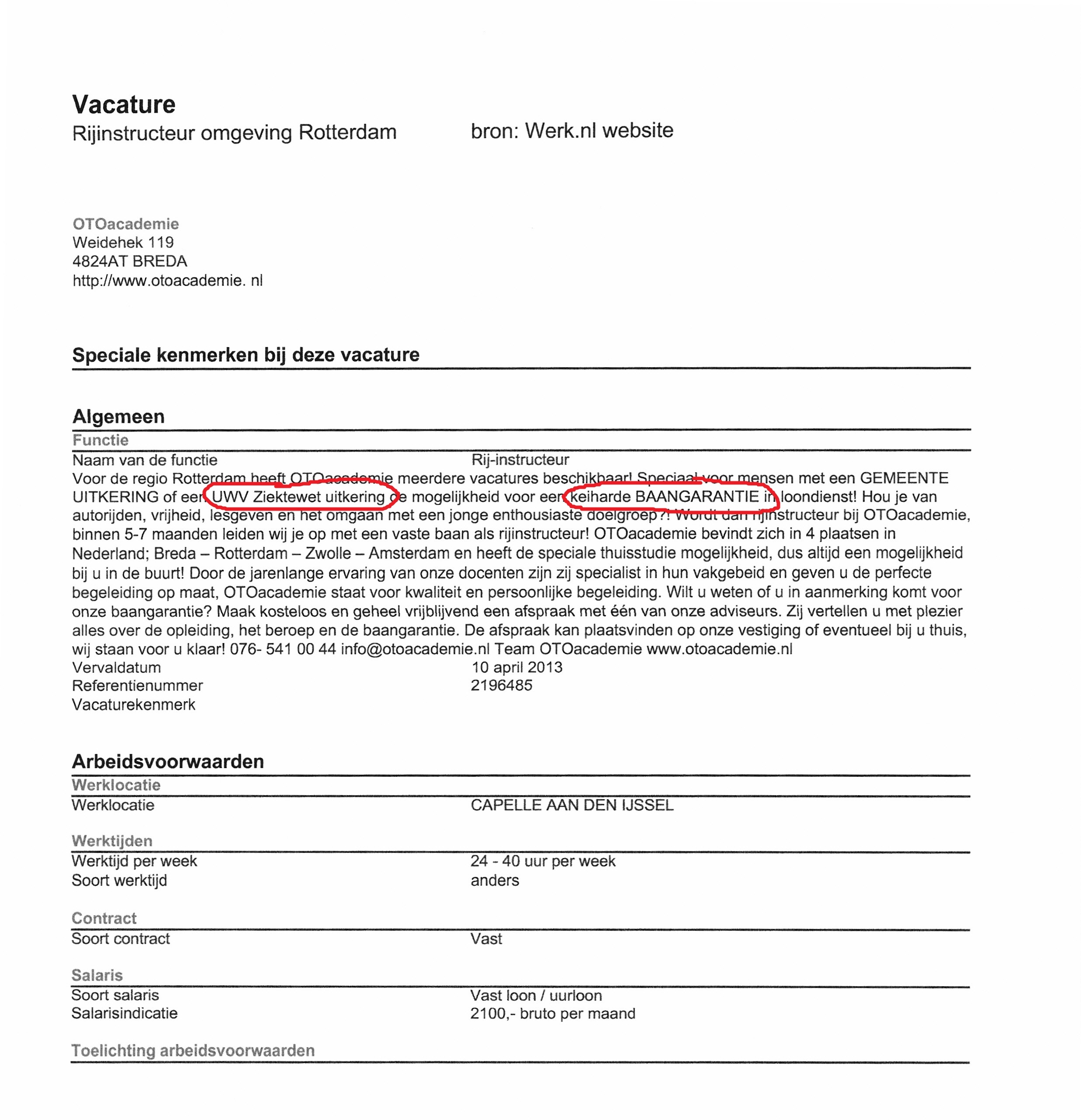 vacature OTOacademie